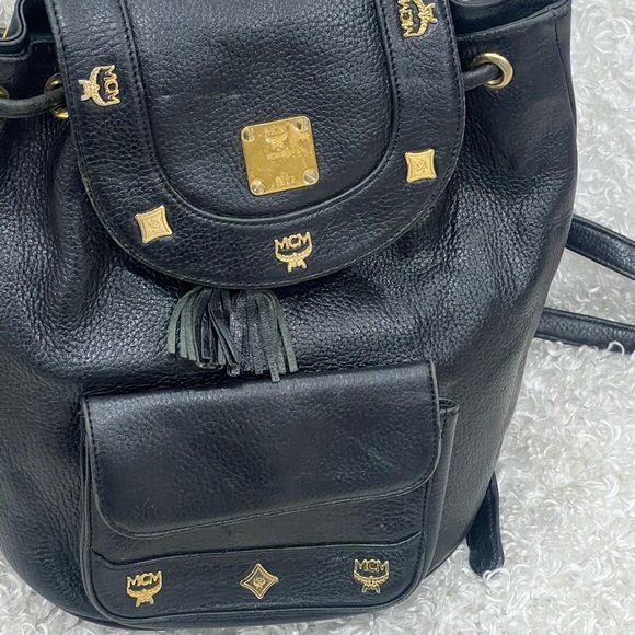 MCM LEATHER DRAWSTRING BACK PACK BAG main image 7